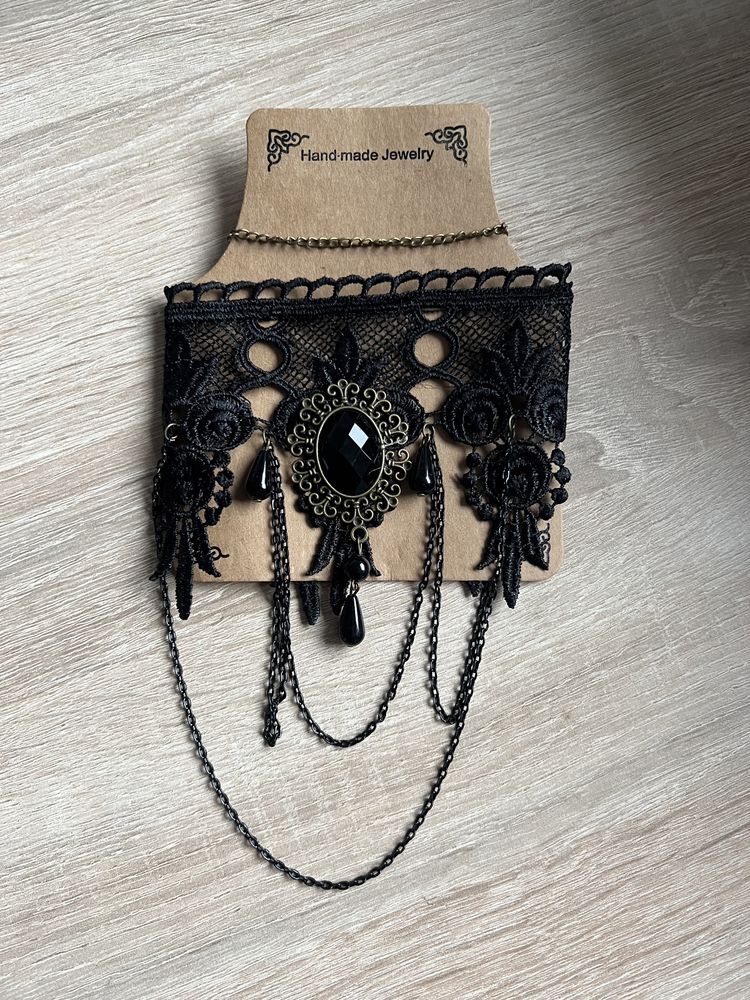 Handmade naszyjnik gotyk koronkowy