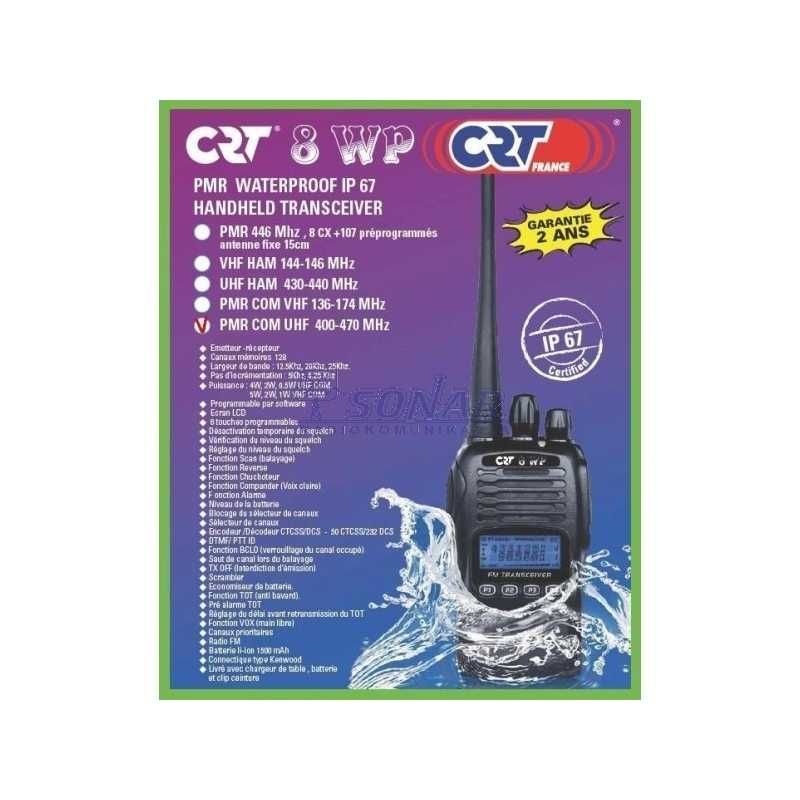 Przenośne radio PMR CRT 8WP PMR UHF, wodoodporne IP67 (2 szt.)