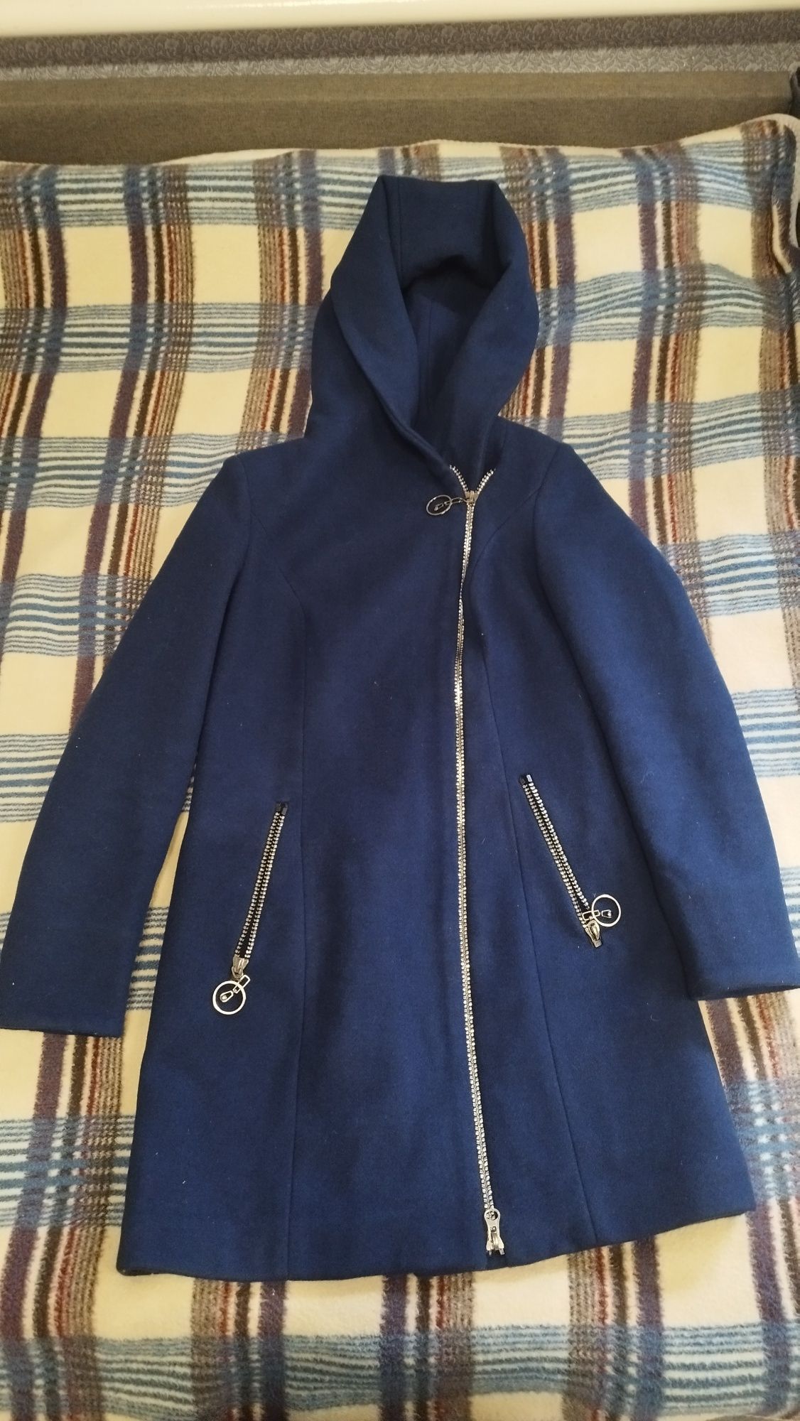 Синє пальто, розмір 48