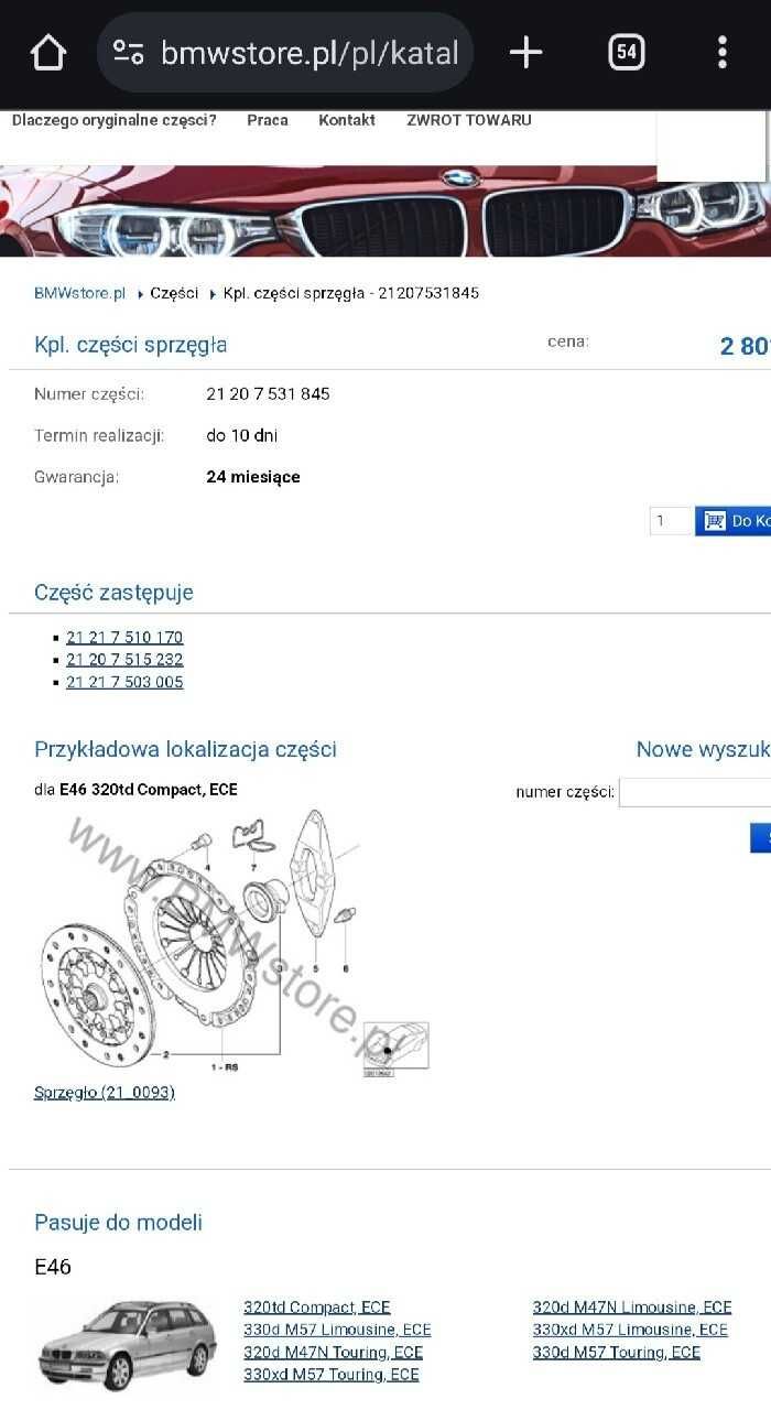 Sprzęgło LUK BMW E46 M57 diesel 330d tarcza sprzęgła