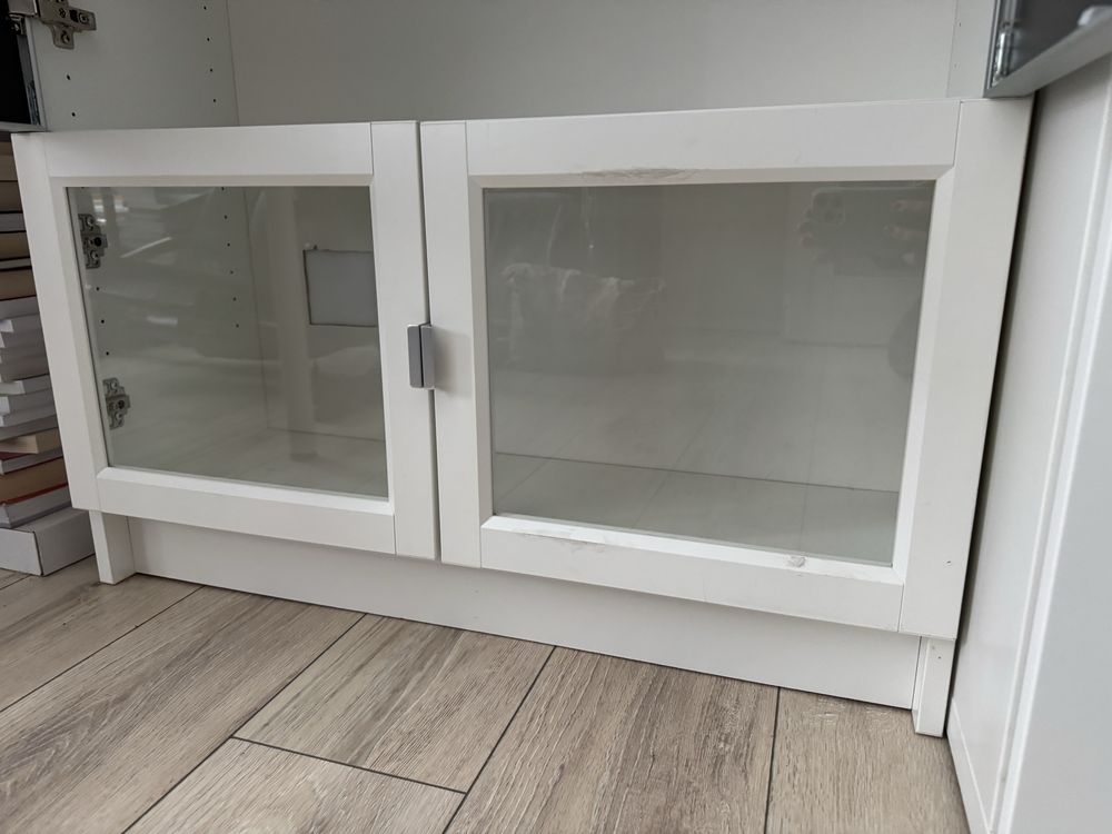 Regał biblioteczka Billy / Högberg z nadstawką IKEA drzwi szklane