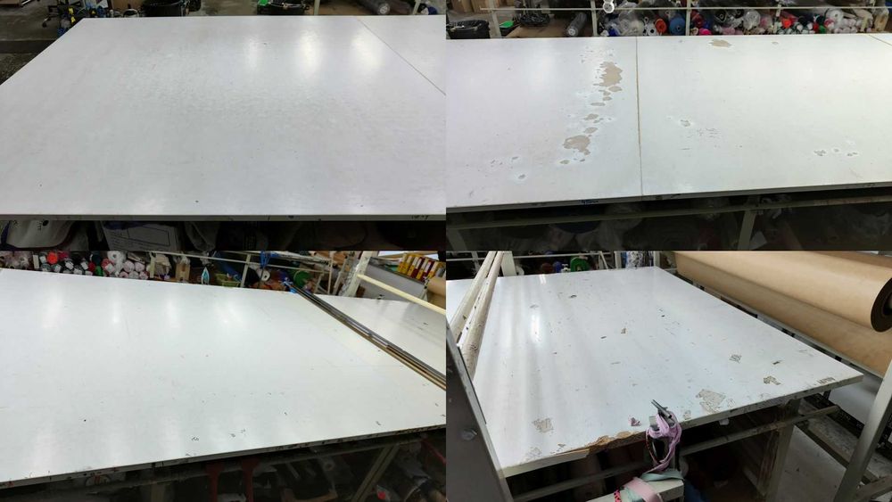 stół krawiecki z odkrawaczem do lagowania i krojenia, krojczy, roboczy