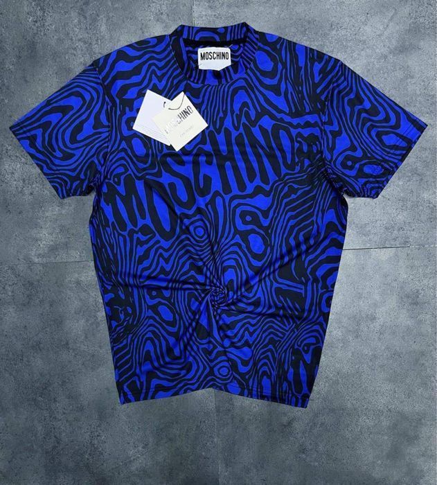Moschino футболка мужская , унисекс синяя