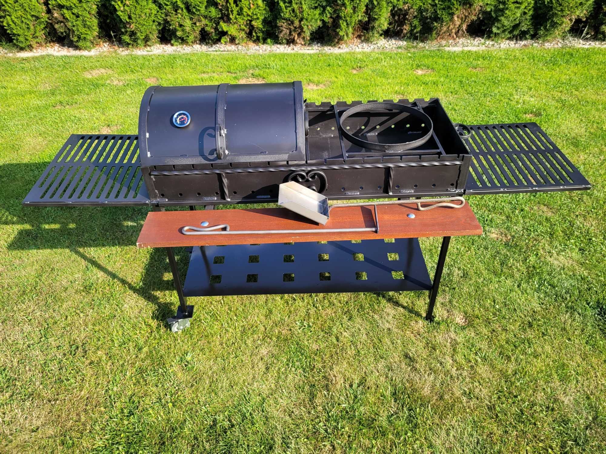 Grill węglowy DUŻY  SOLIDNY stal grubości 4mm ŚLĄSK Palenisko 40x100cm
