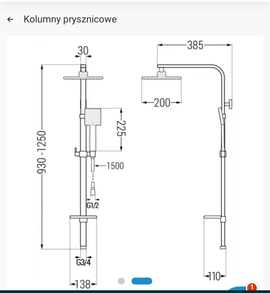 Kolumna prysznicowa mexxen