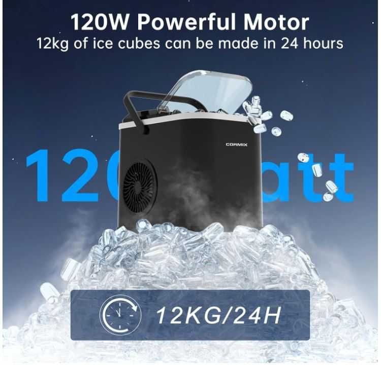 Kostkarka do lodu CORMIX 120W, kostki lodu w 6 minut