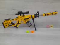 Детская снайперская винтовка, на пульках 6мм, Д-69,5см, лазер, 4-7 лет