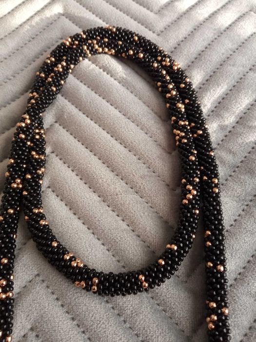 Naszyjnik czarno - złoty Solar