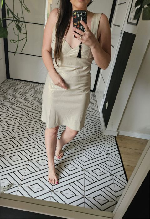 Elegancka  letnia Sukienka damska  Orsay z Metalicznym Blaskiem złota