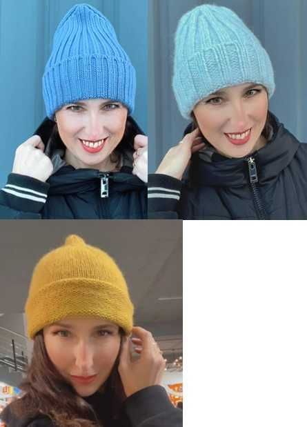 Жіноча шапка, в’язана, ручна робота.