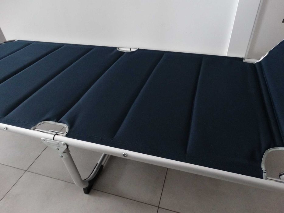 Leżak tarasowy ogrodowy aluminiowy Campart Perugia granatowy