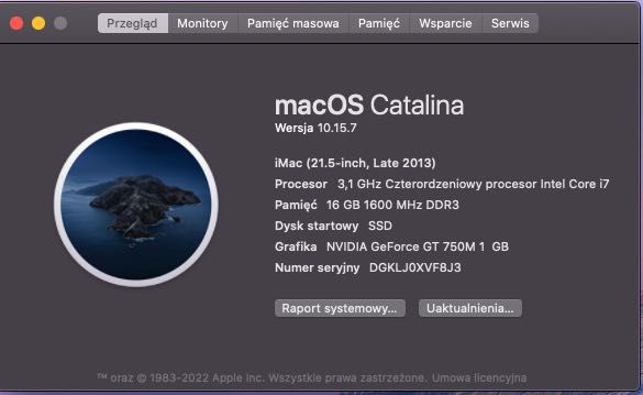 iMac 21,5" SLIM (16GB i dysk SSD)