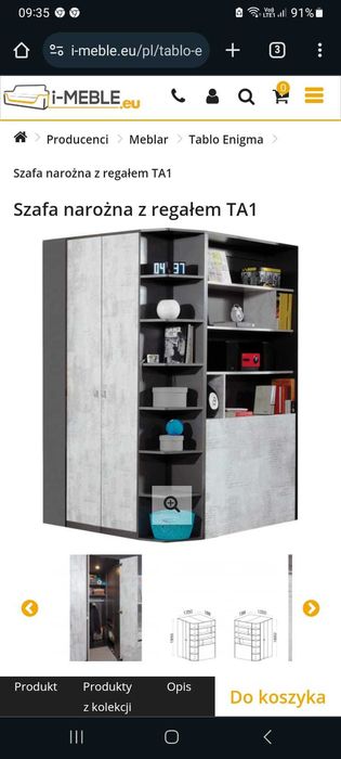 Szafa z garderobą plus łóżko