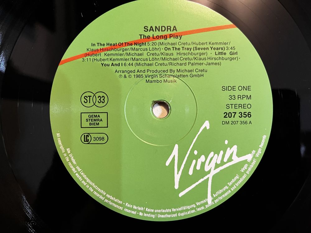 Płyty winylowe Sandra The Long Play. 1 Press.