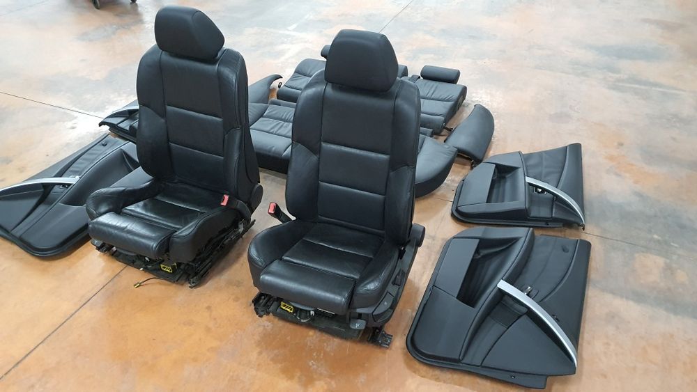 Interior Bmw E61 bancos forras kit pack M Touring pele preta my bmw