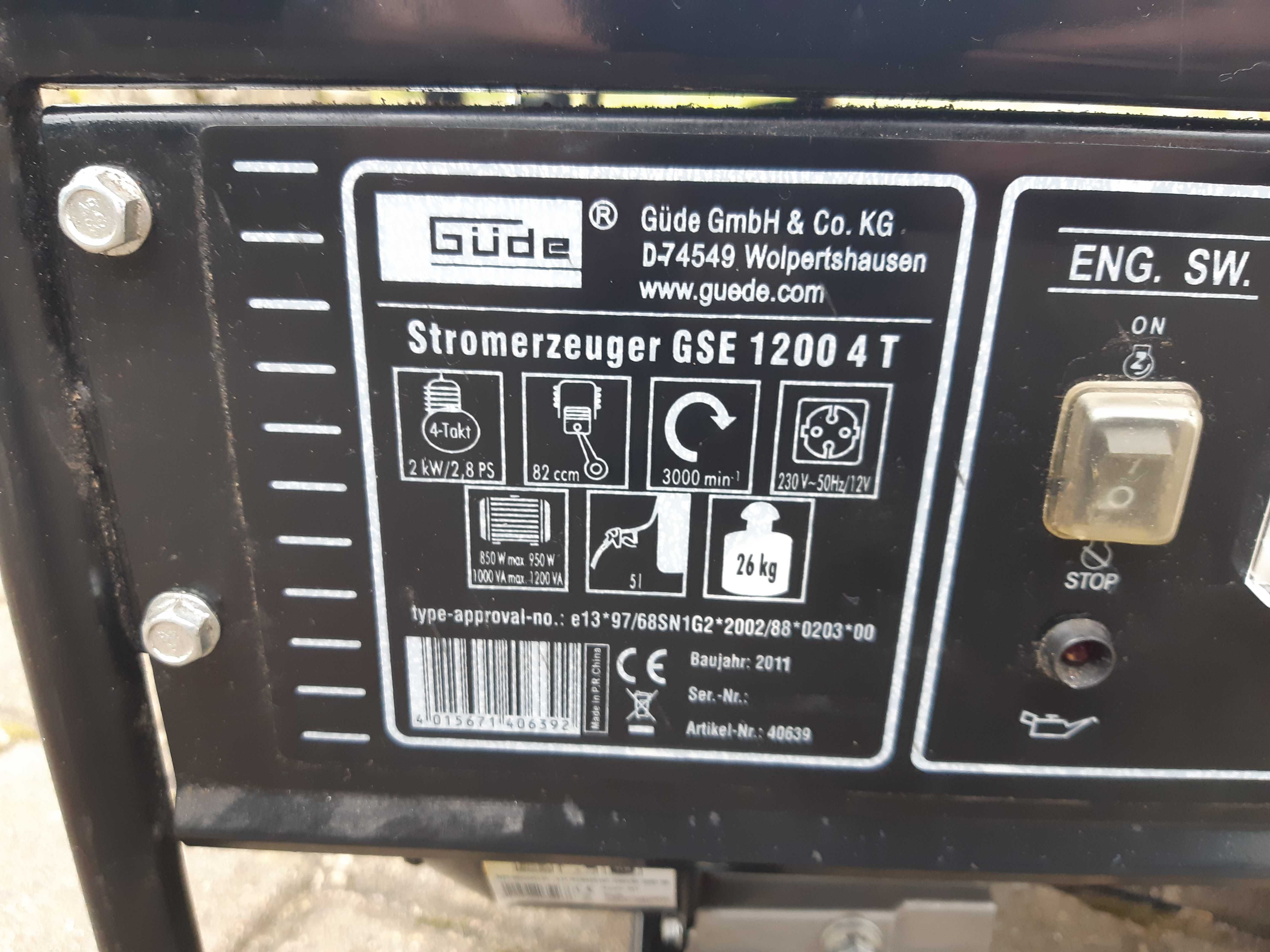 Agregat Prądotwórczy Gude GSE 1200 4T 950 Watt 4-suw