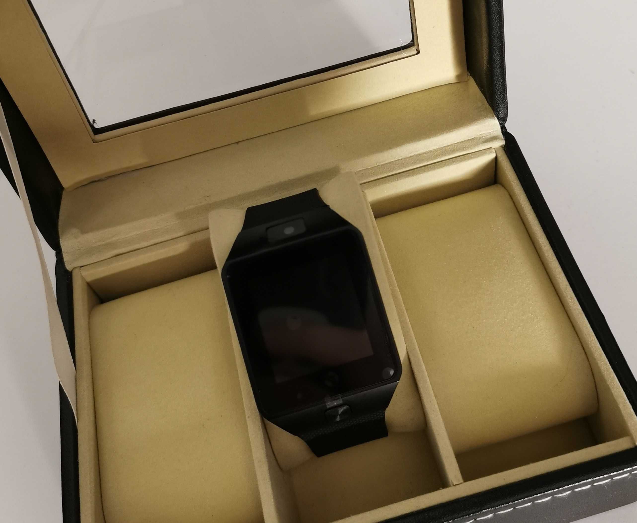 Zegarek Smartwatch do rozmów SIM karta smart kwadratowa koperta czarny