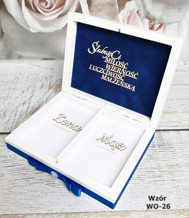 Zestaw pudełko na obrączki, koperty, księga gości grafika U114-116