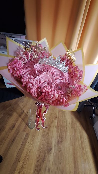 Wieczne róże ze wstążki satynowej NA ZAMOWIENIE!