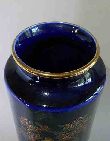 Винтажная Китайская ваза кобальт с изображением жар птицы