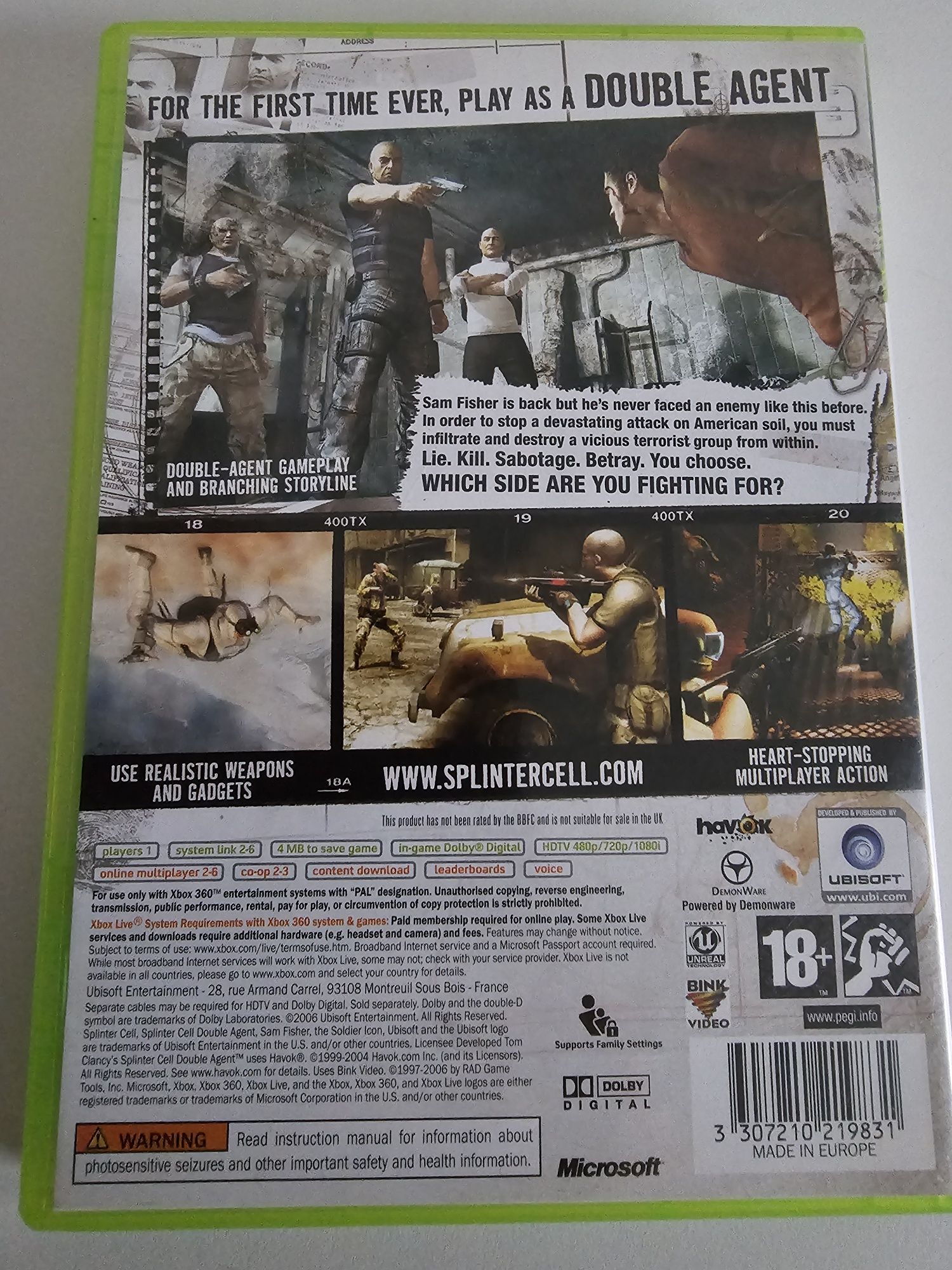 Splinter Cell Double Agent xbox 360