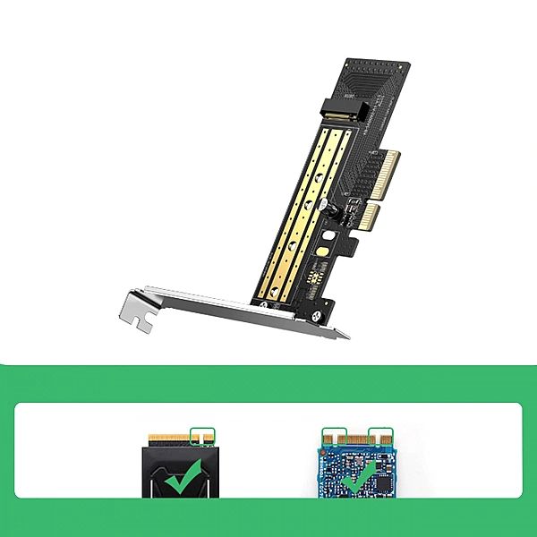 Ugreen karta rozszerzeń adapter dysku M.2 NVMe SATA (M, M+B key) PCIe
