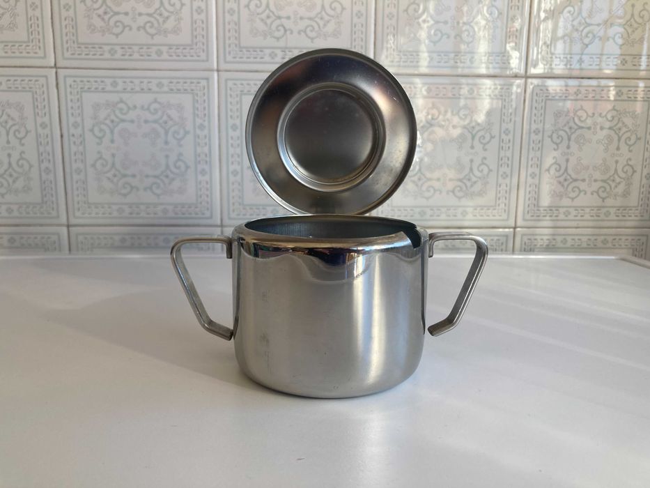 Bule molheira púcaro e açucareiro inox nacional