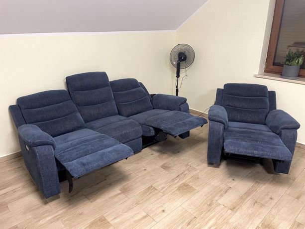 Sofa + fotel z elektryczną funkcją Relax - "ZATRI" - Agata meble