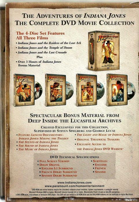 The Adventures of Indiana Jones Coleção de 4 DVD´S