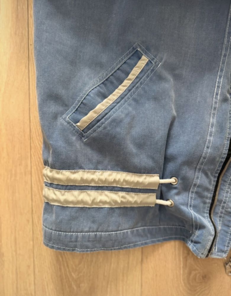Kurtka włoska meska wodoodporna pilotka jeansowa vintage r. XL