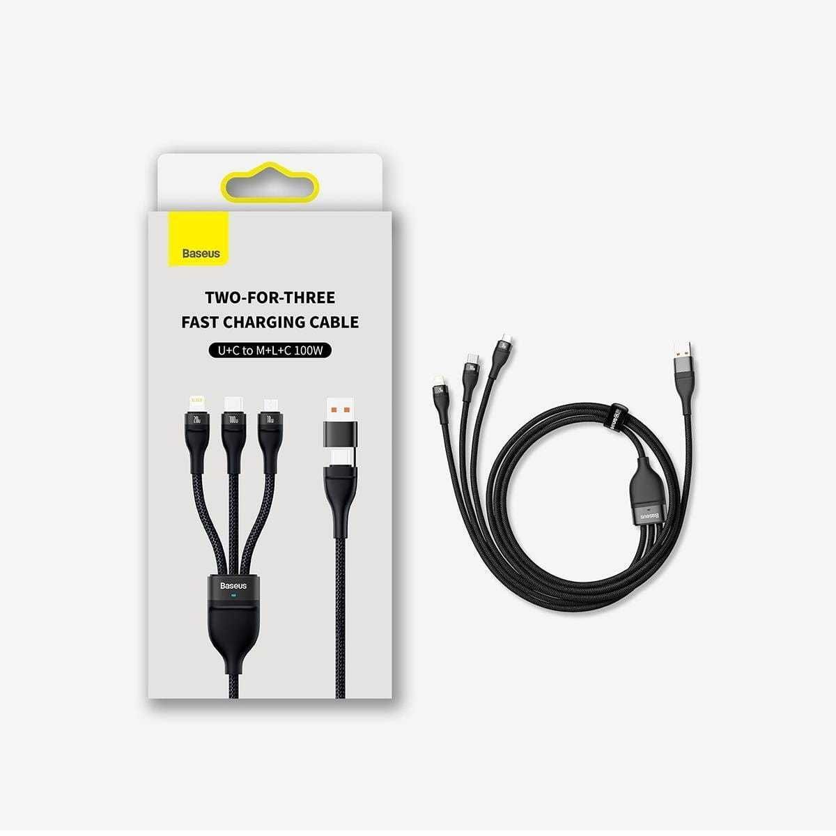 Baseus Flash II kabel 3w1 USB/C-USB C/iPhone/Micro 100W 1,2m Sklep Wwa