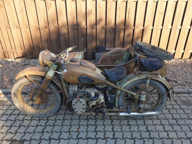 Motocykl M72 Oryginalna Patyna 1958 Z Wozem Rusek kosz zamiana Junak