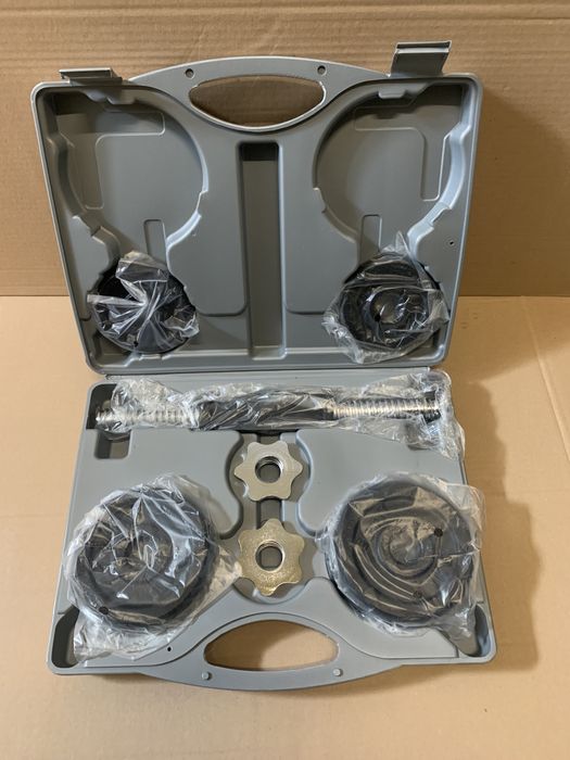 Zestaw hantli żeliwnych 2x7 + walizka