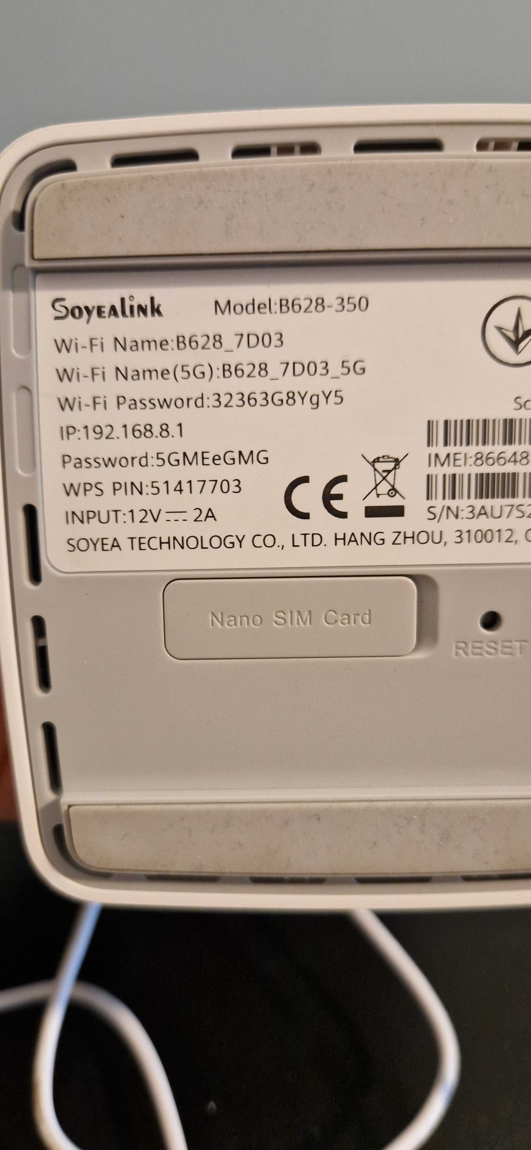 Huawei B628 Router WiFi 4G LTE SIM 600Mb/s