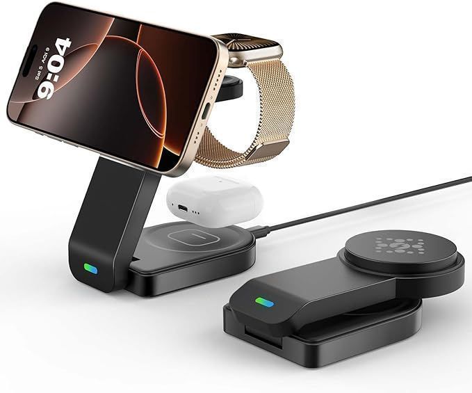 Magnetyczna Składana Ładowarka Bezprzewodowa Do Apple, 3 W 1