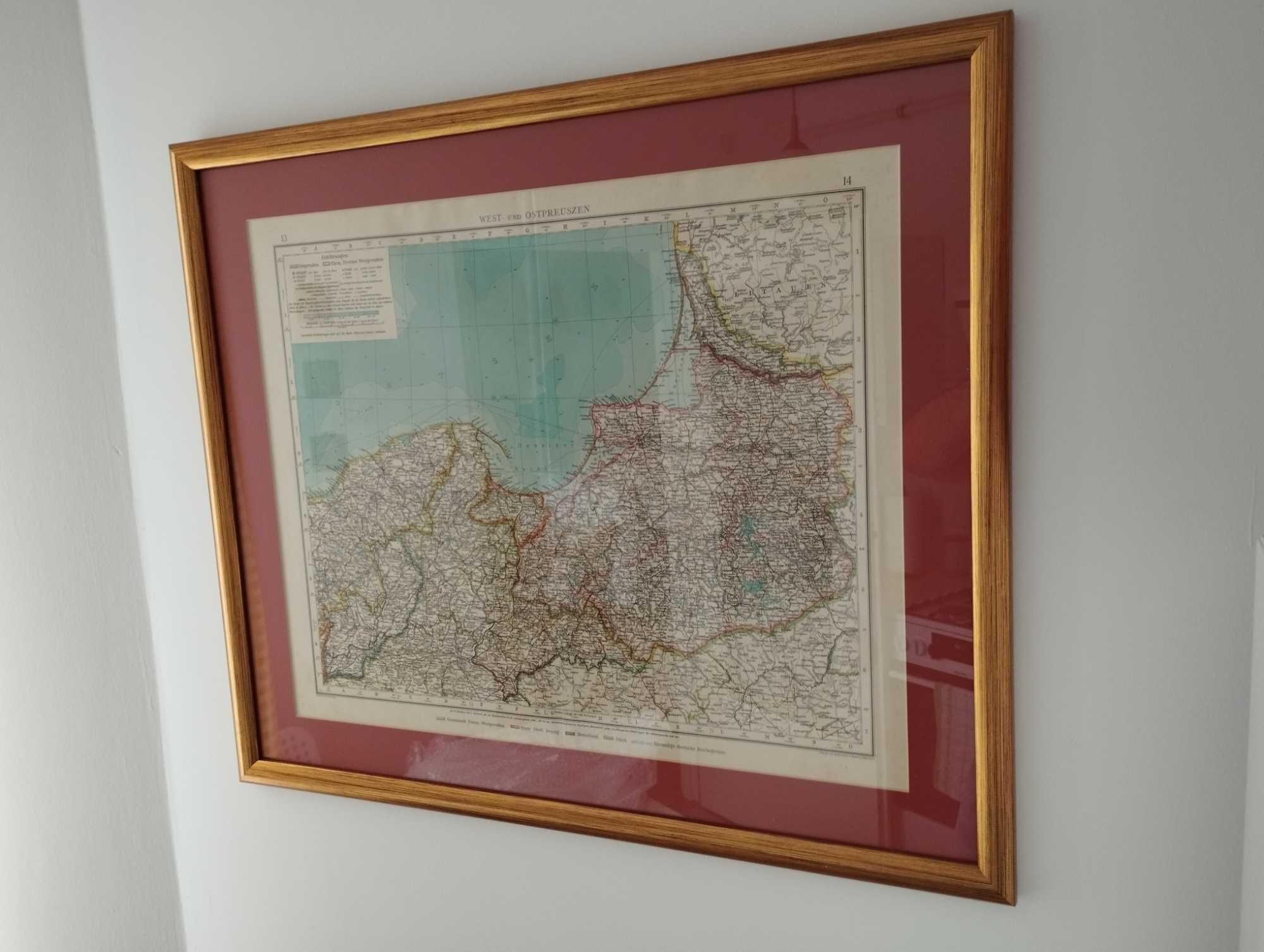 Stylowa, historyczna mapa.