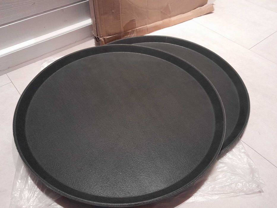 Dwie duże tace cateringowe 46 cm Relaxdays antypoślizgowe nowe outlet