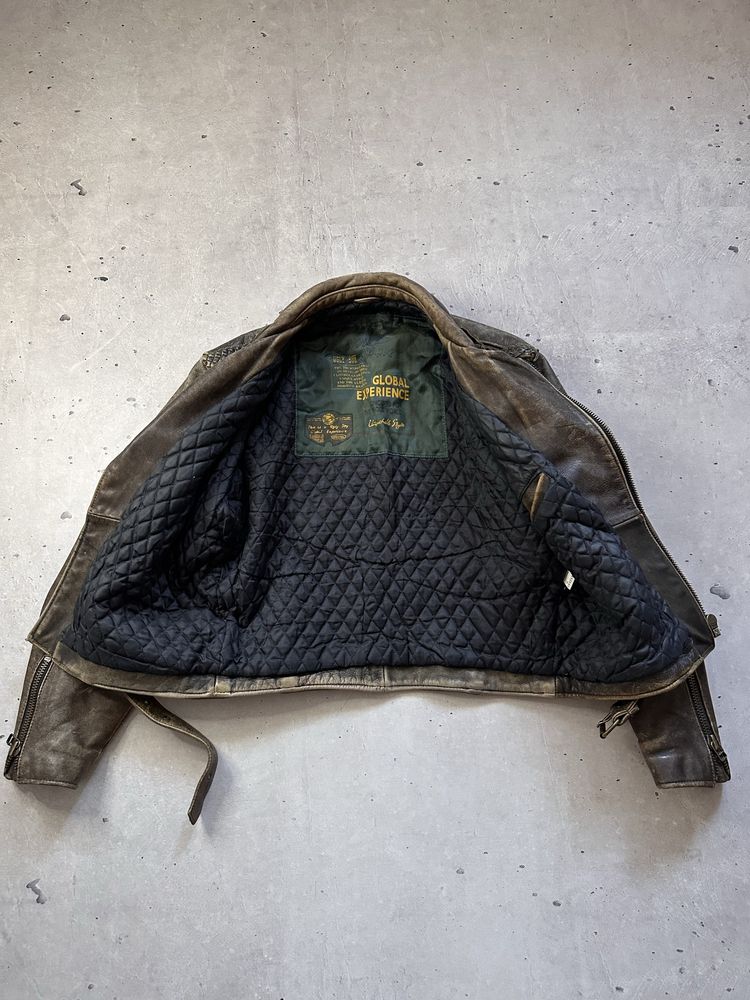 Harley ugly boy vintage leather jacket moto ma-1 шкіряна куртка