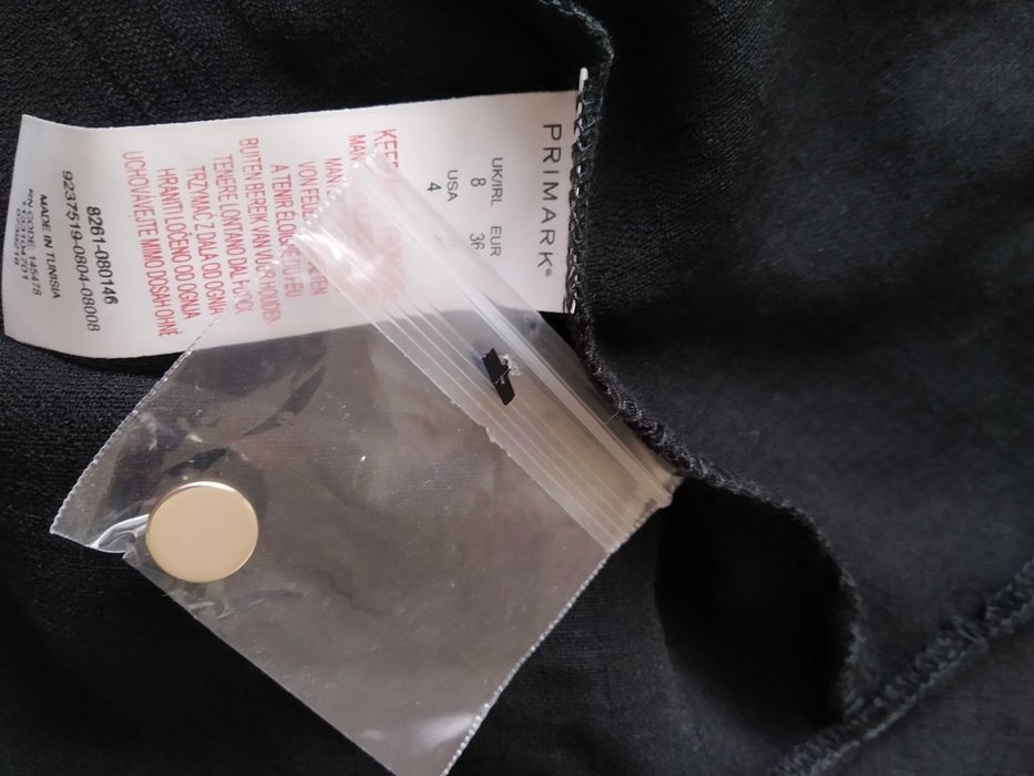 Czarna bluzka koszulowa idealna na Wielkanoc ze stójką nowa r.xs/s