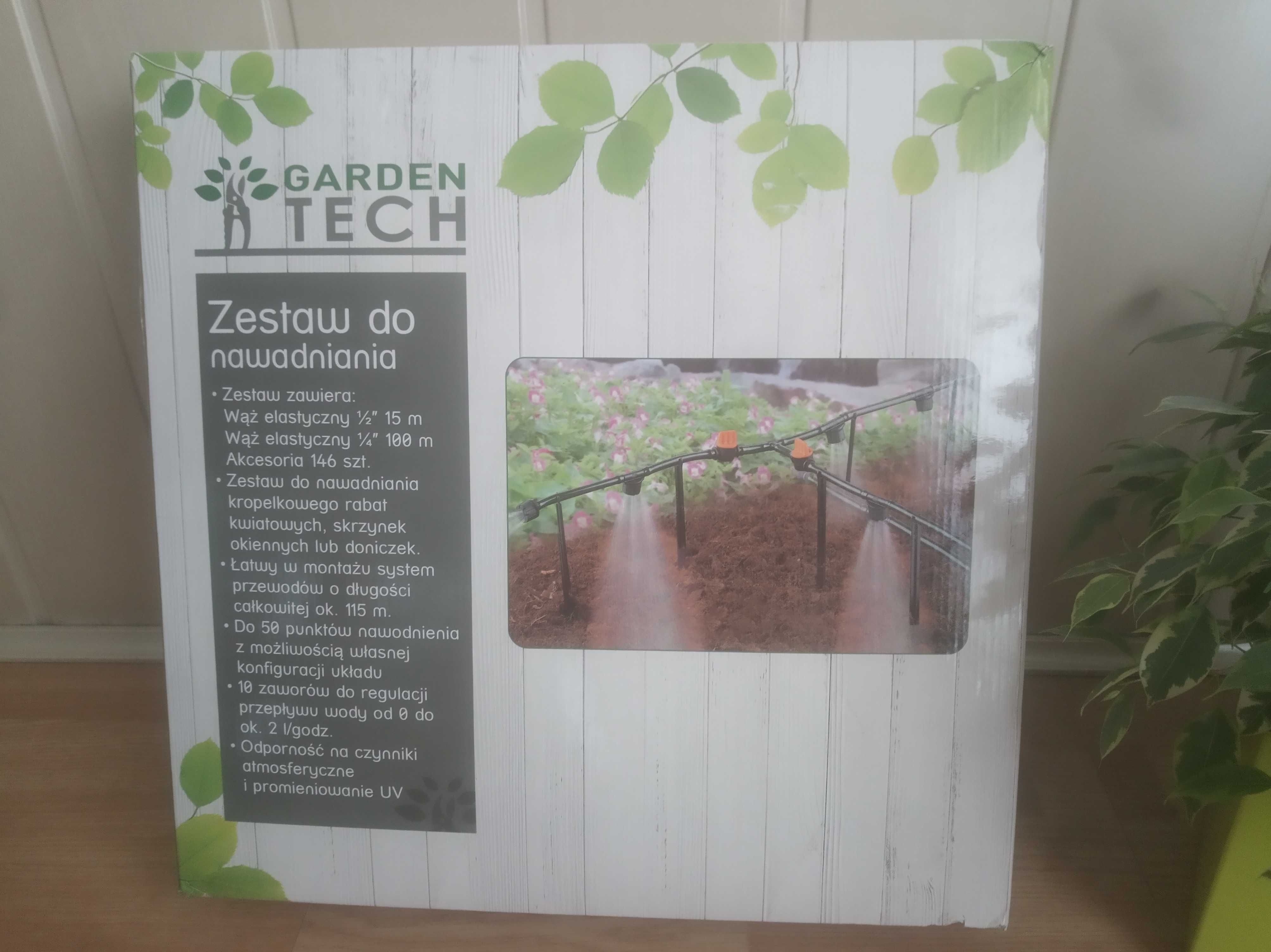 Zestaw do nawadniania GARDEN TECH ok.115m akcesoria 146 sztuk, NOWY