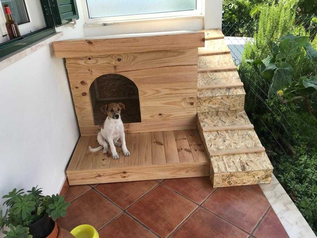 Casa para cão feito em madeira