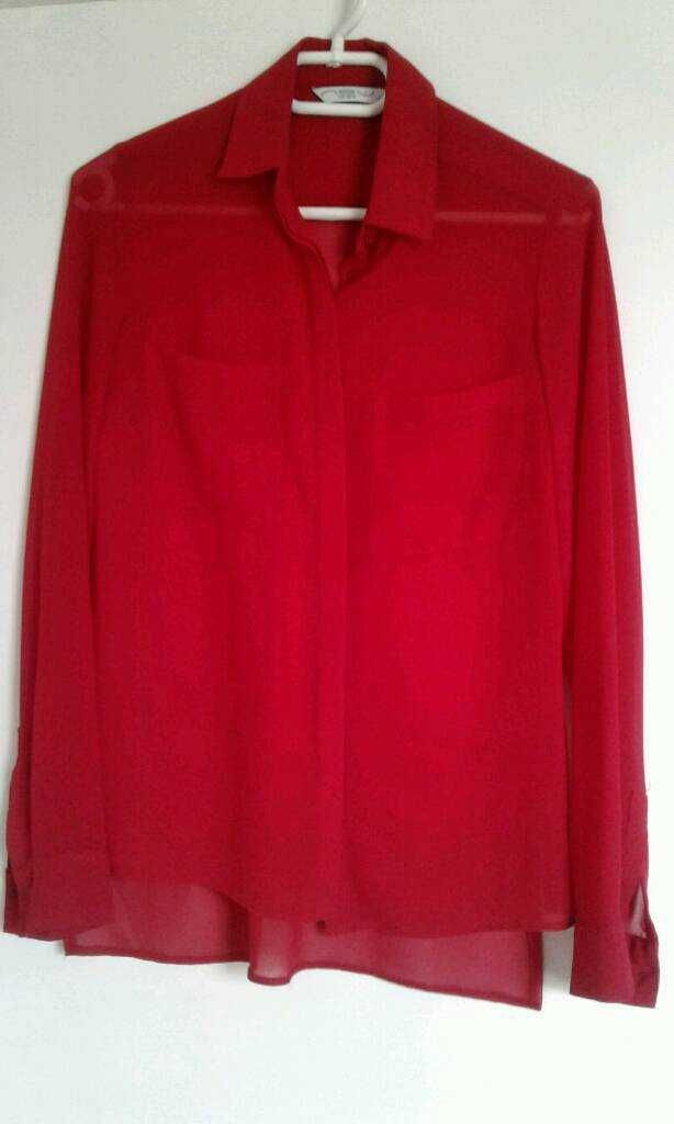 Camisa vermelha fininha/transparente New Look T. 6