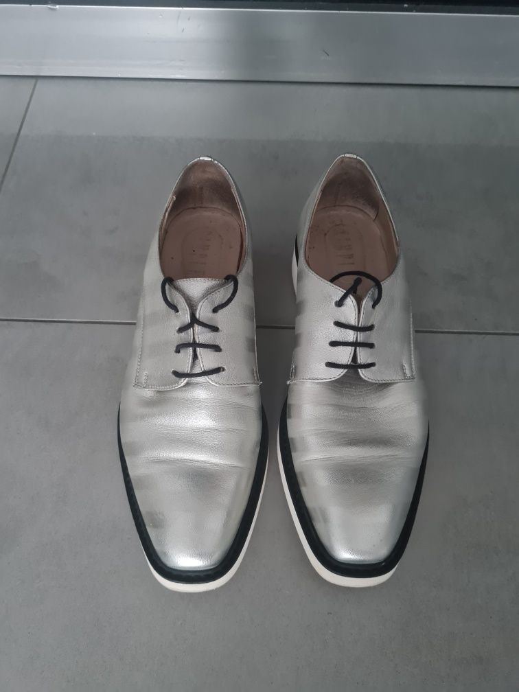 Srebrne buty mokasyny eleganckie Simple r.39