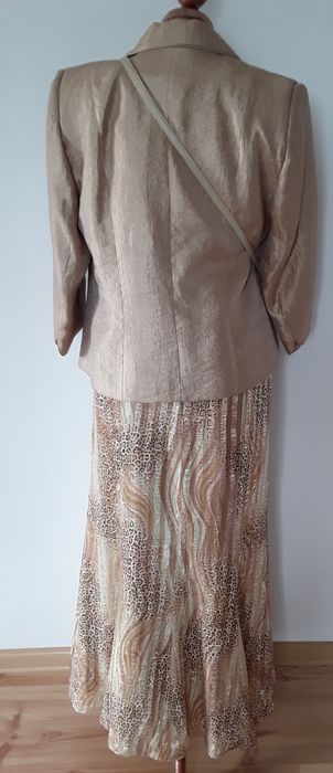 Komplet 40 L lub 42 XL marynarka spódnica bluzka