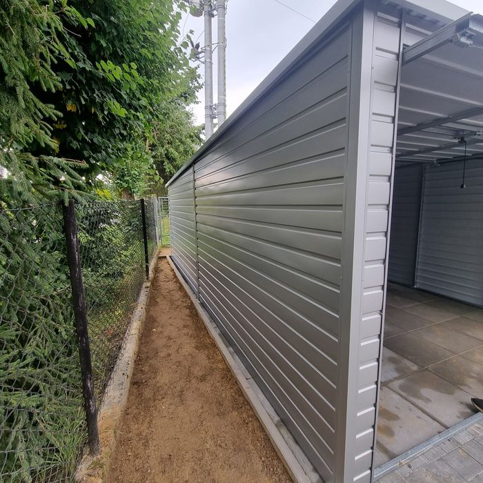 Garaż blaszany 3.5x6m solidna konstrukcja profil zamknięty ocynkowany