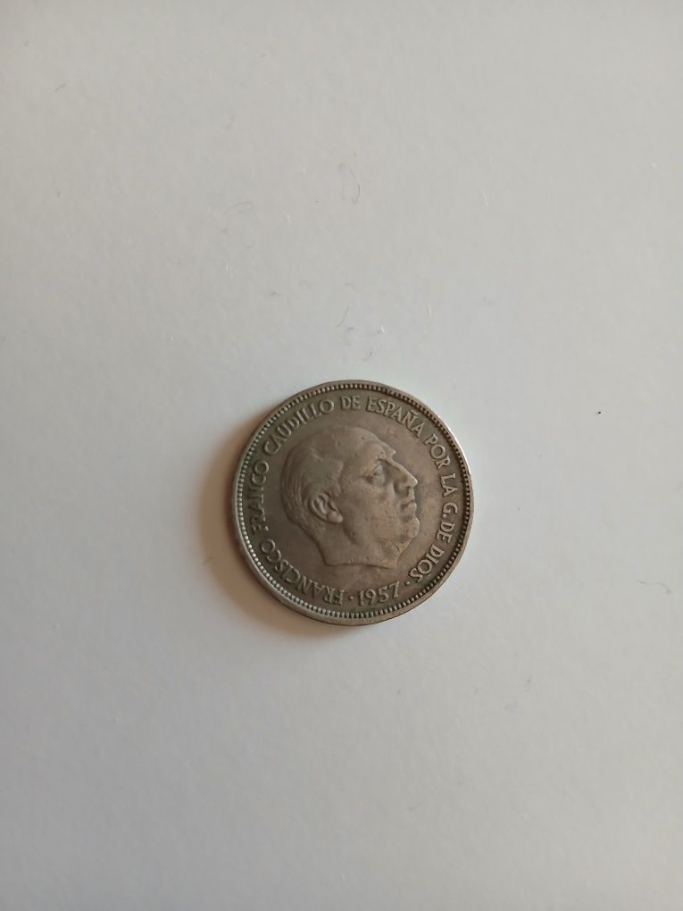 Moeda antiga 25 Pesetas 1957 Franco - Colecionadores