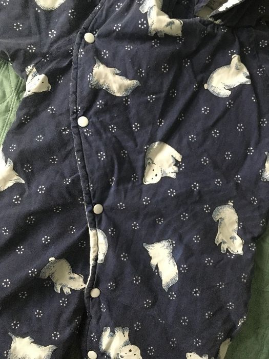 Zimowy ciepły Granatowy kombinezon misie polarne 68 Smily niedźwiadki