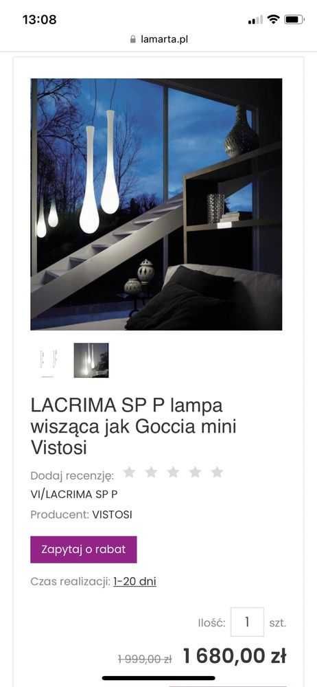 Designerska Lampa Sopel