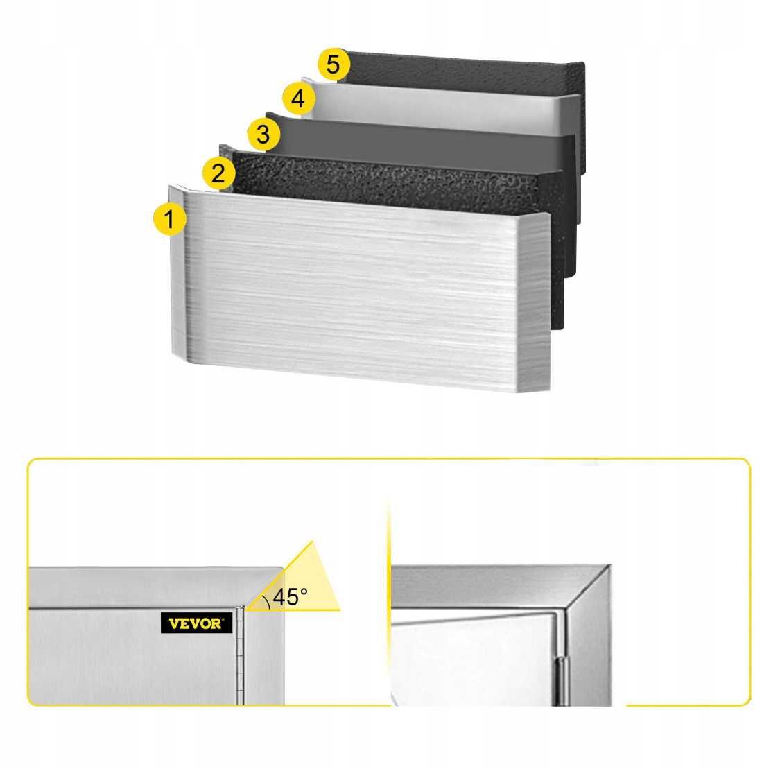 Vevor drzwi stali nierdzewnej 99x66 cm kuchnia grill zewnętrzny