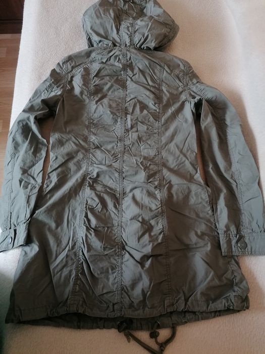 Lekki płaszczyk/ kurtka parka  oliwkowa XS /S śliczna